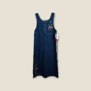 NWT Vintage Maxi Denim Jumper Sleeveless dress size LARGE J.L. N.Y.